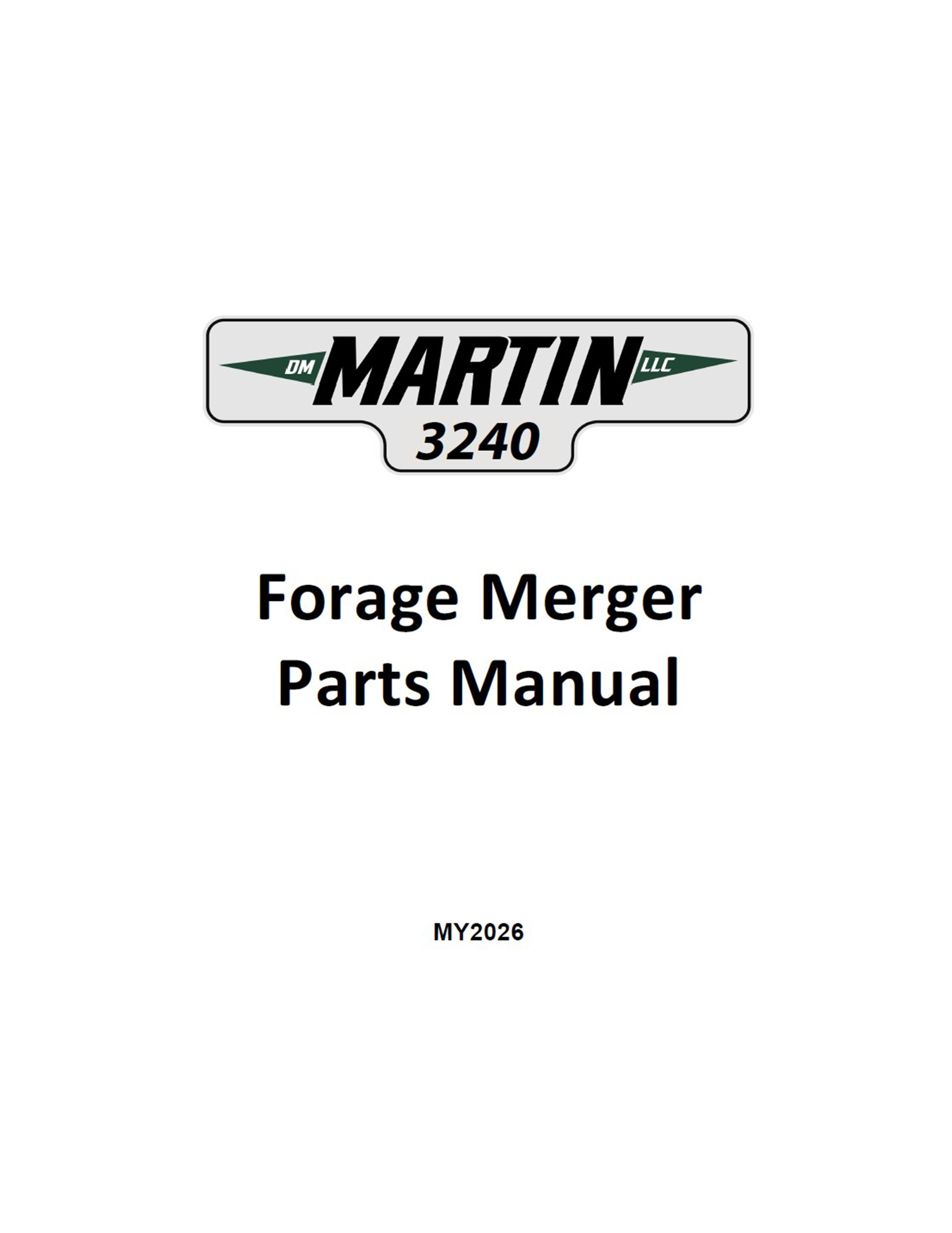 Martin 3240 Forage Merger Parts Manual
